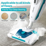 1 x RAW Customer Returns Stemoo 331641 Double steam mop, dual function with portable steam cleaner, 19 accessories, eliminates 99.9 of viruses, germs and bacteria, ECO cleaning without chemicals - RRP €112.38