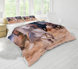 1 x RAW Customer Returns JEFFEL Horse bed linen set 135 x 200 cm, children s bed linen, horse motif 3D animal motif, microfibre, very soft, children s bed linen set with duvet cover and pillowcase 135 x 200 cm, horse-2  - RRP €29.99