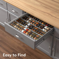 1 x RAW Customer Returns Lifewit spice rack for drawers, spice drawer insert, drawer organization system extendable from 33cm to 66cm, organizer for kitchen, work surface, cupboard, shelf, 4 levels, set of 8, black - RRP €19.7