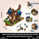 1 x Brand New Addshiny Medieval Windmill House Building Kit, Model Kit with Removable Roof with 2 Shelves for Teens and Kids to Build, Display House with Carriage Garden - RRP €79.59