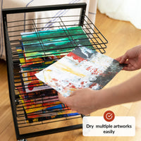 1 x RAW Customer Returns ODOXIA picture drying rack SMALL for classrooms COMPACT, functional mobile picture drying rack 19 removable compartments Art drying rack as drying cart Art Drying Rack Small - RRP €129.99