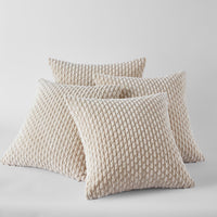 1 x RAW Customer Returns FDTERN Set of 4 Boho Sofa Cushion Covers 50x50 Modern Corduroy Soft Decorative Pillow Covers for Sofa Bedroom, Beige - RRP €29.99