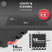 1 x RAW Customer Returns Fitness Puzzle Mat for Gym Floors Rubber Foam Protection Set Rubber Slabs for Sports Machines, Expandable Protective Mat Tatami Tapestry Carpet Gym Weight Mats - RRP €34.27