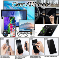 1 x Brand New Portable Screen Cleaning Kit for iPhone iPad Samsung Lenovo Xiaomi Mobile Tablet Liquid Not Included , Screen Tool with Microfiber Cloth 10ml Spray Bottle ABS Case, Black Black - RRP €7.88