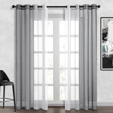 1 x RAW Customer Returns Topfinel Curtain with Color Gradient Gray Curtains Short Curtains Transparent Modern and Elegant Eyelet Curtain Set of 2 Curtains 160 cm High Window Curtains 140 cm Wide Curtain Outdoor Curtains Window - RRP €27.22