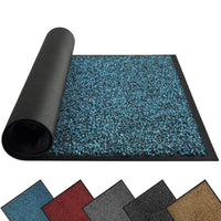 19 x Brand New Mibao dirt trapper mat, doormat, black blue, 40 x 60 cm, entrance door mat, washable, durable dirt trap, non-slip door mat, doormat for indoor and outdoor use, absorbent doormat - RRP €300.96