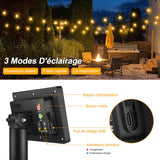 1 x RAW Customer Returns Solar fairy lights outside, LED fairy lights outside solar 15M 25 1 G40 outdoor fairy lights bulbs waterproof 3 mode solar fairy lights for garden balcony terrace decoration - RRP €29.99