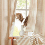 1 x RAW Customer Returns TOPICK Linen Curtains Striped Curtains with Eyelets Modern Beige Linen Look Curtain Living Room Privacy Curtain Light Filtering Eyelet Curtain with Stripes Pattern Set of 2 130 x 225 Brown on Beige - RRP €50.41