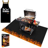 1 x RAW Customer Returns Outdoor Barbecue Fireproof Carpet Extra Large 160 x 130 cm Fire Resistant New 2024 Includes Apron and Ebook with Recipes Avoid Burning and Staining the Lawn or Soil Fireplace Rug - RRP €36.65