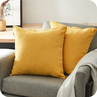 1 x RAW Customer Returns Topfinel cushion cover 50x50 cm yellow set of 2 decorative living room fluffy chenille cushion covers cushion cover sofa cushion decorative cushion cuddly cushion decorative cushion for sofa bed garden balcony- RRP €11.99