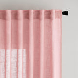 1 x RAW Customer Returns MIULEE Curtains Looped Voile Curtain Modern Linen Look Semi-Transparent for Living Room Bedroom Children s Room Sliding Curtain Set of 2 Stores Pink 175x140 cm - RRP €32.49