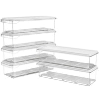 1 x RAW Customer Returns Kurtzy Pack of 3 refrigerator organizers and storage boxes with lids, transparent BPA-free, stackable plastic containers with draining board, pantry organization system, refrigerator organizer - RRP €32.7