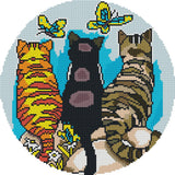 1 x Brand New Abillyn Cross Stitch Kit - 3 Stamped Cats with Printed Design Cats  - RRP €19.2