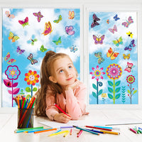 14 x Brand New 9 sheets window pictures, spring window stickers 99 pieces, self-adhesive window decoration stickers summer decoration window film, window stickers flowers butterflies window decoration for children s room party - RRP €111.86