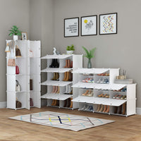 1 x RAW Customer Returns HOMIDEC Shoe Rack, 7-Tier Shoe Cabinet Shoe Storage for 28 Pairs of Shoes and Boots, Plastic Shoe Racks Shoe Organizer for Hallway Bedroom Entrance, White - RRP €45.99