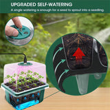 1 x RAW Customer Returns MQFORU Self-Watering Indoor Greenhouse Propagation Box with Plant Lamp, 6 Pieces 72 Cells Mini Greenhouse Propagation Set with 3 Light Settings Reusable Germination Trays Kits - RRP €25.99