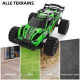 1 x RAW Customer Returns ACAMMZAR AT3 Remote Control Car, RC Car for Boys 60 min Running Time with 2 Batteries, 2WD 2.4GHz Offroad Electric Toy Car with LED Lights Gift for 6 7 8 Year Old Children Adults, Green - RRP €33.26