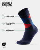 1 x RAW Customer Returns DANISH ENDURANCE 6 pairs of soft socks multicoloured 3x navy blue, 3x argyle red 43-47 - RRP €31.68