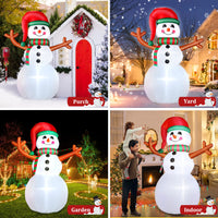 1 x RAW Customer Returns 210CM Inflatable Snowman with LED Light, Giant Christmas Snowman IP44 Waterproof, Indoor Outdoor Christmas Decoration for Christmas Parties, Garden, Courtyard, Living Room, Balcony, Lawn - RRP €45.76