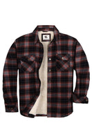 1 x RAW Customer Returns Coevals Club Men s Flannel Jacket Shirt Sherpa Lumberjack Shirt Flannel Shirt Long Sleeve Checkered Snap Buttons Cotton Winter Shirt Gray Red Black 13 M  - RRP €50.41