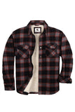 1 x RAW Customer Returns Coevals Club Men s Flannel Jacket Shirt Sherpa Lumberjack Shirt Flannel Shirt Long Sleeve Checkered Snap Buttons Cotton Winter Shirt Gray Red Black 13 M  - RRP €50.41