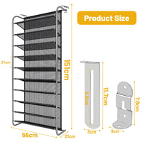 1 x RAW Customer Returns DBREAKS 2pcs 10 Shelves Over-the-Door Shoe Rack, Shoe Organizer, Hanging Shoe Rack, Hanging Shoe Organizer, Over-the-Door Organizer with Metal Hooks, Adjustable Thickness - RRP €60.99