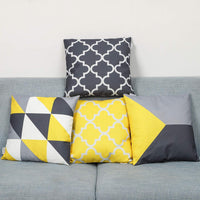 13 x Brand New TIDWIACE Set of 4 Decorative Cushion Covers Outdoor Cushion Covers 45 x 45 cm Geometric Cushion Covers Linen Patterns Decor Sofa Cushion Lumbar Cushion for Sofa Car Patio Decorative Cushion Covers Yellow and Gray - RRP €130.52