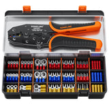 1 x RAW Customer Returns SOMELINE Crimping pliers cable lugs set, crimping pliers set, cable lug pliers for 0.34-6mm cable sleeves with 21 types of insulated cable lugs, crimping pliers, pressing pliers, cable lug pliers, - RRP €22.98