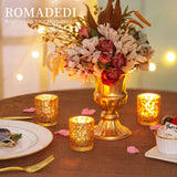 1 x RAW Customer Returns Romadedi tealight holder candle holder glass gold - set of 12 mercury lantern candle holder for tealights candles table decoration wedding party decoration Christmas decoration - RRP €28.99