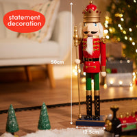 1 x RAW Customer Returns THE TWIDDLERS Large Handmade Wooden Christmas Nutcracker Soldier, 50cm - Premium Pine and Wood Material, Classic Traditional Christmas Decorations - RRP €39.99