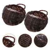 1 x RAW Customer Returns Zerodeko wall baskets 2 pieces woven flower basket rattan basket straw flower pot with handle seagrass basket plant basket planter planter hanging pot for home balcony garden country house decoration - RRP €19.97