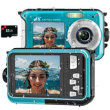 1 x RAW Customer Returns Digital Camera Autofocus 56MP 4K Camera Photo Camera 16X Digital Zoom 2.8 Inch Screen Underwater Camera with 32GB Card - RRP €83.69