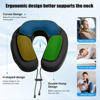 2 x RAW Customer Returns JINXIA Travel Neck Pillow, Portable Memory Foam Neck Pillow for Airplanes, Cars, Trains, Office, Breathable Fabric and Lightweight for Neck with Carrying Bag, Ear Plugs, Black - RRP €57.98