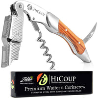 100 x Brand New HiCoup Corkscrew Wine Opener and Foil Cutter - Professional Stainless Steel Waiter s Knife for Sommeliers, Waiters Bartenders - Sandalwood - RRP €1208.0