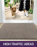 1 x RAW Customer Returns DEXI dirt trapper mat, non-slip doormat for indoor and outdoor use, washable entrance carpet, absorbent door mat - clean mat 80 x 120 cm, brown-blue - RRP €44.99