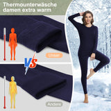 1 x RAW Customer Returns SIMIYA Women s Thermal Underwear Extra Warm Fleece Set, Winter Warmer Extra Warm Thermal Top Thermal Trousers Leggings Functional Underwear Sets Base Layer for Daily, Sports, Skiing, Navy Blue, M - RRP €20.16