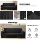 2 x Brand New NAKIHOUSE Sofa Covers Sofa Cover 2 Seater Elastic Black Couch Cover Sofa Cover Anti-Slip Sofa Covers Sofa Cover Stretch Couch Cover Sofa Covers with 1 Pillowcase - RRP €72.58