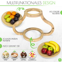 2 x RAW Customer Returns naturlik fruit stand - removable fruit bowls - 2-tier stand - modern fruit bowl - bamboo wooden stand - fruit plate - fruit basket - fruit storage - RRP €69.8