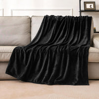 1 x RAW Customer Returns MIULEE Cuddly blanket, fluffy blanket, fleece blanket, couch blanket, fluffy throw, microfibre bedspread, sofa blanket, blanket for bed, sofa, bedroom, office, 150 x 200 cm, black - RRP €21.17