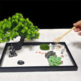 1 x RAW Customer Returns LuXianYS Zen Garden Set, 12x8 inch Zen Stones Garden for Desk, Premium Japanese Zen Sand Garden Miniature Gift Set, Zen Ornament for Home, Meditation Gifts - RRP €35.99