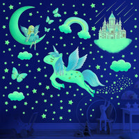 12 x Brand New Unicorn wall sticker luminous stars self-adhesive children s room girls wall sticker unicorn starry sky luminous sticker fluorescent sticker wall decoration for children baby room bedroom living room - RRP €193.56