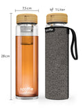 1 x RAW Customer Returns spottle tea bottle with strainer to go 1 liter - drinking bottle for tea made of glass in 500ml, 650ml, 1 l - teapot - tea maker - tea cup - tea bottle - RRP €33.18