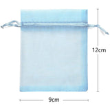 1 x RAW Customer Returns RAPECOTT 9 x 12 cm Pack of 100 Organza Drawstring Tulle Bags Communion Favors Jewelry Bags Christmas Favors Light Blue  - RRP €20.4