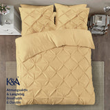 1 x Brand New K A Pintuck Pinch Pleated Duvet Cover Bed Linen with Pillowcase 80 x 80 cm with Zip Easy Care Machine Washable Soft Microfibre Bedding Beige - 200 x 200 cm  - RRP €28.22