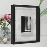 1 x RAW Customer Returns Afuly Picture Frame 13x18 10x15 15x20 with Floating or 20x25 without Floating Black Wooden Glass Double Glass Photo Frame Desktop Wall Gifts - RRP €21.49