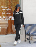 1 x RAW Customer Returns Terecey 2 Piece Women s Sports Tracksuit, Elegant Winter Women s Gymnastics Tracksuit, Hooded Sweatshirt Sports Pants, Women s Sports Suit Set for Jogging Running Fitness - Black XL - RRP €33.68