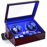 1 x RAW Customer Returns ANWBROAD watch winder for automatic watches 4 watches 6 extra memory spaces 4 rotation modes with super quiet Mabuchi luxurious automatic watch winder watch winder watch turner carbon fiber JWW002Y - RRP €84.7