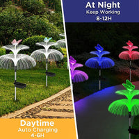 1 x RAW Customer Returns DAZZTIME Solar Garden Light, 2 Pieces Solar Jellyfish Lamp with Color Changing LED Waterproof Decorative Solar Light for Lawn, Balcony, Patio, Yard, Halloween, Christmas - RRP €19.2