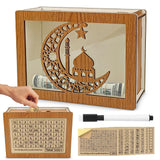 2 x Brand New Wooden money box, retro money box storage box, Ramadan decoration children s savings box with numbers to tick, money box with counter wooden cash boxes for helping the habit of saving - RRP €19.96