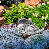 1 x RAW Customer Returns Dog cat angel garden decoration figures, animal statue dog cat angel figure garden statue, pet memorial grave marker tribute statue, decoration memorial animal garden statue, animal garden dog cat statue - RRP €12.11